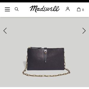 Madewell transport accordion crossbody. Genuine leather, black.